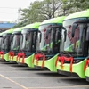 Hà Nội khai trương thêm một tuyến xe buýt điện đưa vào vận hành, khai thác. (Ảnh: Việt Hùng/Vietnam+)