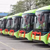 Hà Nội khai trương thêm một tuyến xe buýt điện đưa vào vận hành, khai thác. (Ảnh: Việt Hùng/Vietnam+)