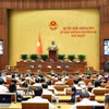 Quang cảnh phiên thảo luận tại hội trường về Dự án Luật Phát triển đô thị vào sáng 11/8. (Ảnh: Doãn Tấn/TTXVN)