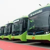 Buýt Liên Ninh đã chuyển đổi toàn bộ đội xe hiện hữu sang sử dụng xe buýt điện. (Ảnh: PV/Vietnam+)