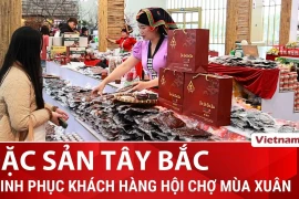 Đặc sản núi rừng Tây Bắc “chinh phục” khách tham quan Hội chợ mùa Xuân 2026