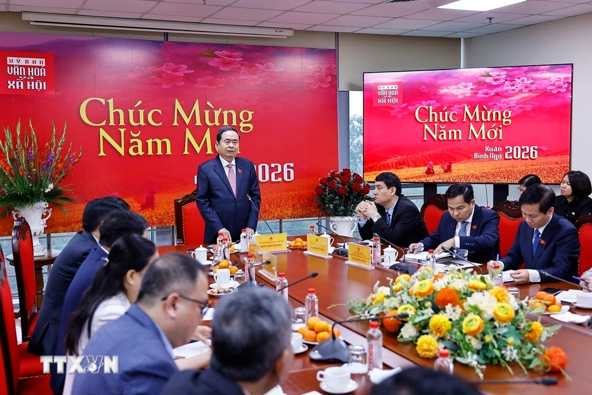 Chủ tịch Quốc hội Trần Thanh Mẫn gặp mặt Ủy ban Văn hóa và Xã hội của Quốc hội