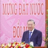 Tổng Bí thư Tô Lâm phát biểu chúc Tết Ất Tỵ 2025. (Ảnh: Thống Nhất/TTXVN)