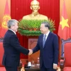Tổng Bí thư Tô Lâm tiếp Thủ tướng Kyrgyzstan Adylbek Kasymaliev. (Ảnh: Thống Nhất/TTXVN)