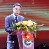 Đồng chí Nguyễn Tường Lâm, Bí thư Ban Chấp hành Trung ương Đoàn, Chủ tịch Hội Liên hiệp Thanh niên Việt Nam phát biểu, ghi nhận kết quả của Diễn đàn và định hướng một số nội dung trọng tâm trong thời gian tới. (Ảnh: Minh Đức/TTXVN)