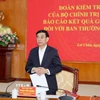 Đại tướng Phan Văn Giang, Ủy viên Bộ Chính trị, Bộ trưởng Bộ Quốc phòng phát biểu kết luận. (Ảnh: TTXVN phát)
