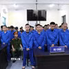 Các bị cáo tại phiên tòa. (Ảnh: Hải Yến/TTXVN)
