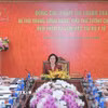 Phó Thủ tướng Phạm Thị Thanh Trà làm việc tại Bộ Y tế. (Ảnh: Minh Quyết/TTXVN)