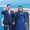 Thủ tướng Phạm Minh Chính cùng Phu nhân Lê Thị Bích Trân rời Hà Nội thăm chính thức Kuwait; Algeria và tham dự Hội nghị Thượng đỉnh G20 tại Nam Phi. (Ảnh: Dương Giang/TTXVN)