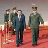 Thường trực Ban Bí thư Trần Cẩm Tú dự Lễ xuất quân, diễn tập phương án bảo đảm an ninh, trật tự Đại hội đại biểu toàn quốc lần thứ XIV của Đảng. (Ảnh: Phương Hoa/TTXVN)