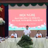 Bí thư Tỉnh ủy, Chủ tịch UBND tỉnh Hà Nam Trương Quốc Huy phát biểu tại hội nghị. (Ảnh: Thanh Tuấn/TTXVN)