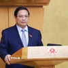 Thủ tướng Phạm Minh Chính chủ trì Phiên họp Chính phủ thường kỳ tháng 4/2025. (Ảnh: Dương Giang/TTXVN)