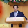 Thủ tướng Phạm Minh Chính chủ trì Phiên họp Chính phủ thường kỳ tháng 4/2025. (Ảnh: Dương Giang/TTXVN)