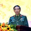 Đại tướng Phan Văn Giang, Bộ trưởng Bộ Quốc phòng phát biểu. (Ảnh: TTXVN phát)