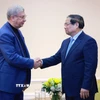 Thủ tướng Phạm Minh Chính tiếp ông Vladimir Yevtushenkov - Nhà sáng lập Công ty Cổ phần đại chúng AFK Sistema, Nga. (Ảnh: Dương Giang/TTXVN)
