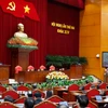 Ông Trịnh Thanh Phi, đảng viên chi bộ Cửa Đông 2, phường Hoàn Kiếm, Hà Nội, bày tỏ nhất trí cao với yêu cầu thực hiện nghiêm "4 kiên định." (Ảnh: Tuyết Mai/TTXVN)