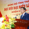 Ông Nguyễn Doãn Anh, Ủy viên Trung ương Đảng, Bí thư Tỉnh ủy Thanh Hóa khai mạc Đại hội đại biểu Đảng bộ tỉnh Thanh Hóa lần thứ 20. (Ảnh: Dương Giang/TTXVN)