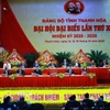 Đoàn Chủ tịch điều hành Đại hội đại biểu Đảng bộ tỉnh Thanh Hóa lần thứ 20, nhiệm kỳ 2025-2030. (Ảnh: Dương Giang/TTXVN)