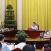 Chủ tịch nước Lương Cường chủ trì buổi làm việc. (Ảnh: Lâm Khánh/TTXVN)