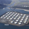 Kho dự trữ dầu quốc gia Shibushi ở quận Kagoshima, Tây Nam Nhật Bản. (Ảnh: Kyodo/TTXVN)