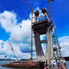 Dự án cầu Phước An là một trong những dự án đầu tư công được triển khai đúng tiến độ. (Ảnh: Hoàng Nhị /TTXVN)