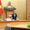 Thủ tướng Phạm Minh Chính chủ trì cuộc họp Chính phủ chuyên đề về việc sắp xếp, tổ chức lại đơn vị hành chính các cấp. (Ảnh: Dương Giang/TTXVN)