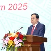 Chủ tịch Quốc hội Trần Thanh Mẫn phát động phong trào thi đua năm 2025 của Ủy ban Thường vụ Quốc hội. (Ảnh: Doãn Tấn/TTXVN)