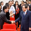 Chủ tịch Quốc hội Trần Thanh Mẫn với đại biểu dự Lễ kỷ niệm. (Ảnh: Doãn Tấn/TTXVN)