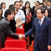 Chủ tịch Quốc hội Trần Thanh Mẫn với đại biểu dự Lễ kỷ niệm. (Ảnh: Doãn Tấn/TTXVN)