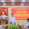Ông Vũ Hồng Thanh, Ủy viên Ban Chấp hành Trung ương Đảng, Phó Chủ tịch Quốc hội, Phó Trưởng đoàn Thường trực Đoàn kiểm tra số 1910 phát biểu tại buổi làm việc. (Ảnh: TTXVN phát)