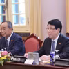 Chủ tịch nước Lương Cường phát biểu tại hội đàm. (Ảnh: Lâm Khánh/TTXVN)