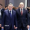 Tổng Bí thư Tô Lâm và Tổng thống Rumen Radev đến dự Diễn đàn Doanh nghiệp Việt Nam- Bulgaria. (Ảnh: Thống Nhất/TTXVN)