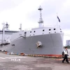 Tàu tiếp tế HMNZS Aotearoa, con tàu lớn nhất của hải quân New Zealand cập Cảng quốc tế Thành phố Hồ Chí Minh tháng 9/2023. (Ảnh: Xuân Khu/TTXVN)