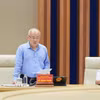 Chủ tịch UBND thành phố Hải Phòng Đỗ Thành Trung chủ trì Phiên họp thường kỳ tháng 6. (Ảnh: Minh Huệ/TTXVN)