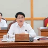 Chủ tịch nước Lương Cường chủ trì buổi làm việc của Bộ Chính trị với Ban Thường vụ Tỉnh ủy Hưng Yên. (Ảnh: An Đăng/TTXVN)