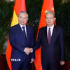 Tổng Bí thư, Chủ tịch nước Tô Lâm hội kiến Ủy viên trưởng Nhân đại toàn quốc Trung Quốc Triệu Lạc Tế. (Ảnh: Thống Nhất/TTXVN)