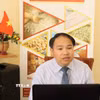 Tham tán Thương mại Việt Nam tại Algeria Hoàng Đức Nhuận chủ trì Hội nghị. (Ảnh: Mạnh Hùng/TTXVN)