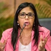Bà Delcy Rodriguez trong một cuộc họp báo ở Caracas. (Ảnh: EPA/TTXVN)