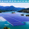 Phối cảnh lắp đặt pin mặt trời trên lòng hồ thủy điện Sơn La. (Ảnh: Quang Quyết/TTXVN)