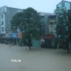 Mưa lớn gây ngập lụt tại phường Phan Đình Phùng, tỉnh Thái Nguyên. (Ảnh: Quân Trang/TTXVN)