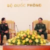 Đại tướng Phan Văn Giang tiếp Trung tướng Saichay Kommasith, Thứ trưởng Bộ Quốc phòng, Tổng Tham mưu trưởng Quân đội Nhân dân Lào. (Ảnh: Trọng Đức/TTXVN)