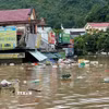 Hàng nghìn nhà dân xã Tương Dương, Nghệ An chìm trong biển nước.(Ảnh: TTXVN phát)