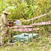 Hiện trường hủy nổ bom mìn của tổ chức PeaceTrees Vietnam tại xã Hướng Tân, huyện Hướng Hóa, tỉnh Quảng Trị. (Ảnh: Nguyên Linh/TTXVN)
