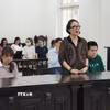 Bị cáo Tô Lan Phương khai báo tại phiên tòa. (Ảnh: Kim Anh/TTXVN)