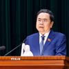 Chủ tịch Quốc hội Trần Thanh Mẫn phát biểu. (Ảnh: Doãn Tấn/TTXVN)