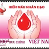Mẫu tem về hiến máu nhân đạo. (Nguồn: ictvietnam.vn)