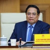 Thủ tướng Phạm Minh Chính phát biểu tại buổi tiếp Hội đồng Kinh doanh châu Âu-ASEAN (EU-ABC) và Hiệp hội doanh nghiệp châu Âu tại Việt Nam (EuroCham). (Ảnh: Dương Giang/TTXVN)