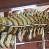Hai bộ xương cá Ông lưu giữ tại di tích Lăng Tân có niên đại từ 250 - 300 năm. (Ảnh: Phạm Cường/TTXVN)