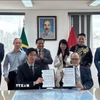 Lễ ký kết Biên bản ghi nhớ (MOU) giữa Phòng Thương mại Brazil-Việt Nam (BVC) và Phòng Thương mại và Công nghiệp Brazil-Việt Nam bang Espírito Santo (CCBV-ES) tại Sao Paulo ngày 7/2. (Ảnh: Đại sứ quán cung cấp)