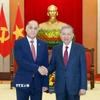 Tổng Bí thư Tô Lâm tiếp Thư ký Hội đồng An ninh quốc gia Belarus Volfovich Aleksandr Grigorievich. (Ảnh: Thống Nhất/TTXVN)